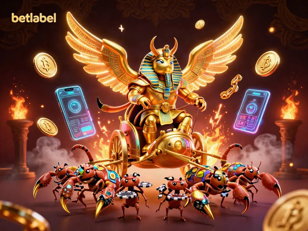 Engage with betlabel's thrilling gaming experience surrounded by a vibrant digital casino scene.